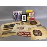 Antique Peruvian woven textiles, and fragments and three specialist books, (in German, but many