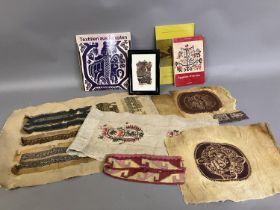 Antique Peruvian woven textiles, and fragments and three specialist books, (in German, but many