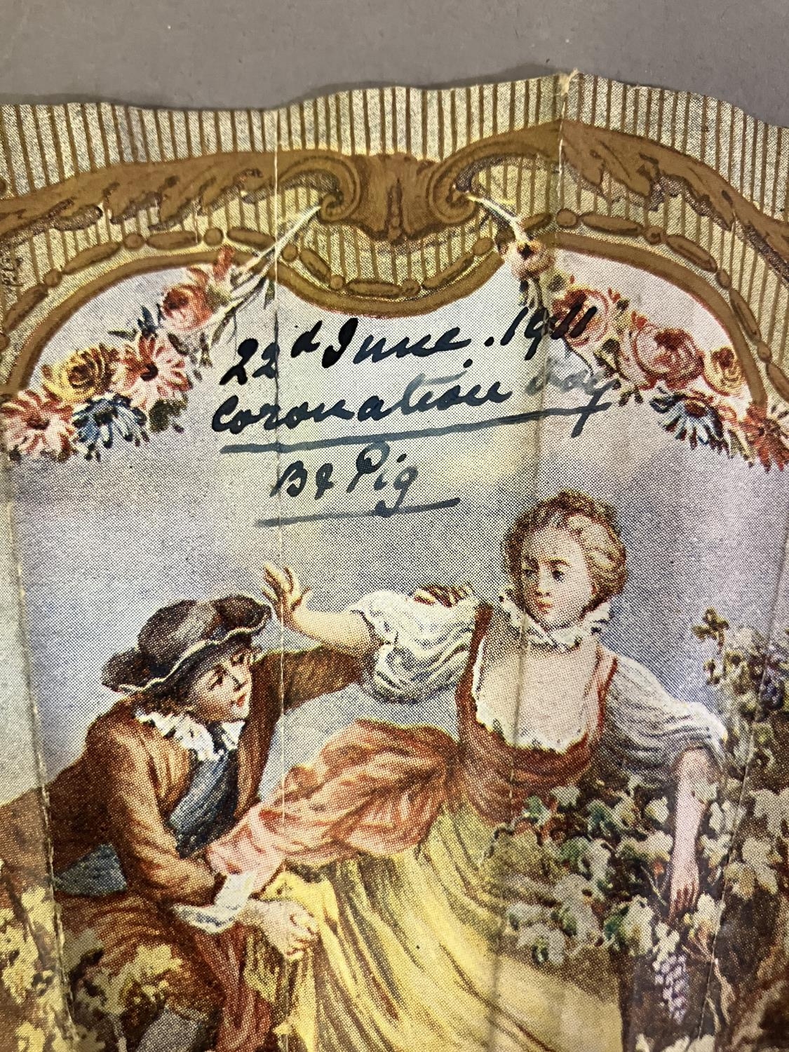 Advertising fans: a printed paper example for the Hotel Dieudonné, London, with inked signature - Image 6 of 6