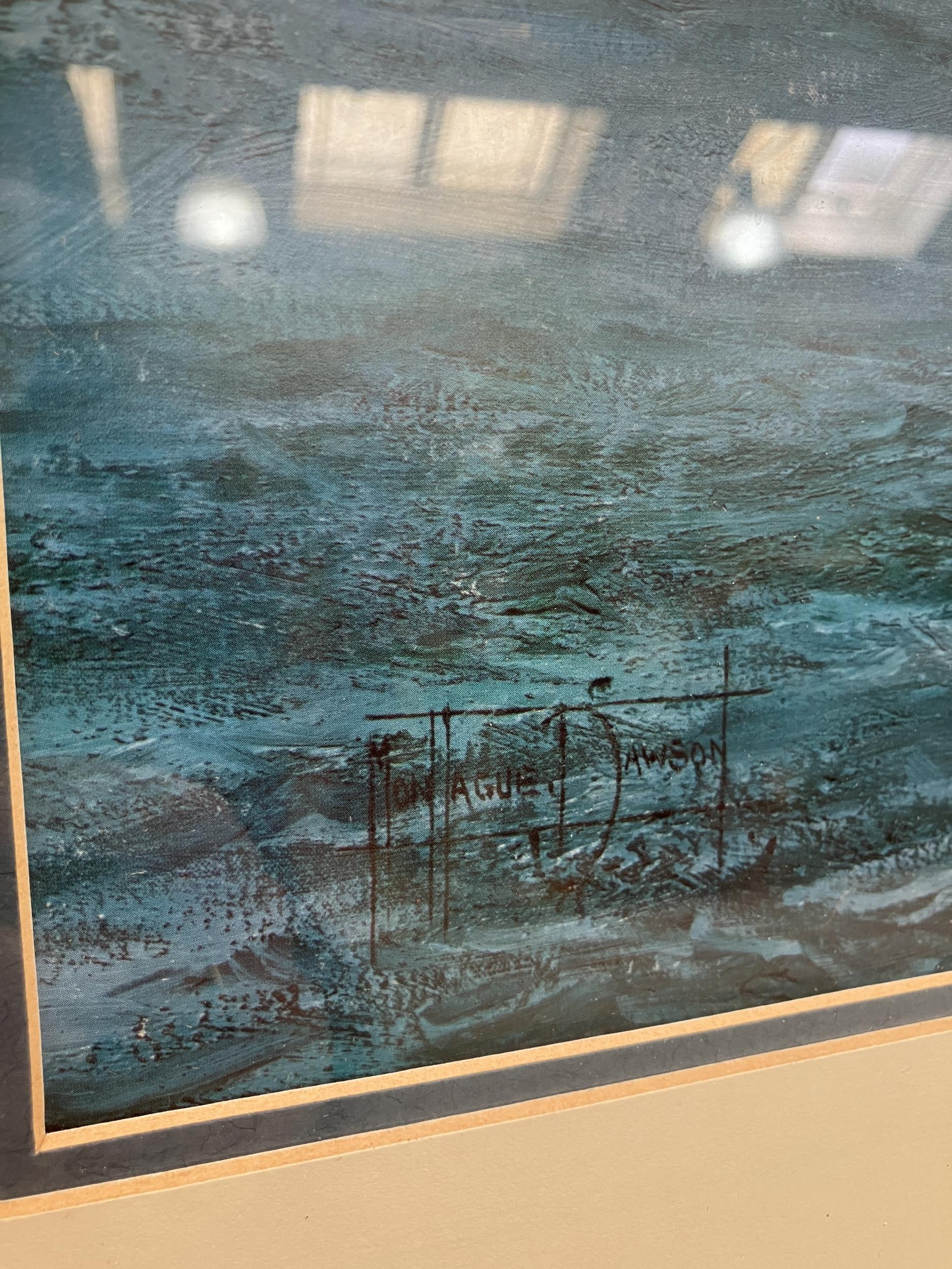 After Montagu Dawson, colour print, Naval Engagement Off The Coast, overall with frame 97cm x 103cm - Image 3 of 3