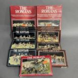 A quantity (18) of boxed Atlantic 1/72 scale model combatants and characters, including Gladiators