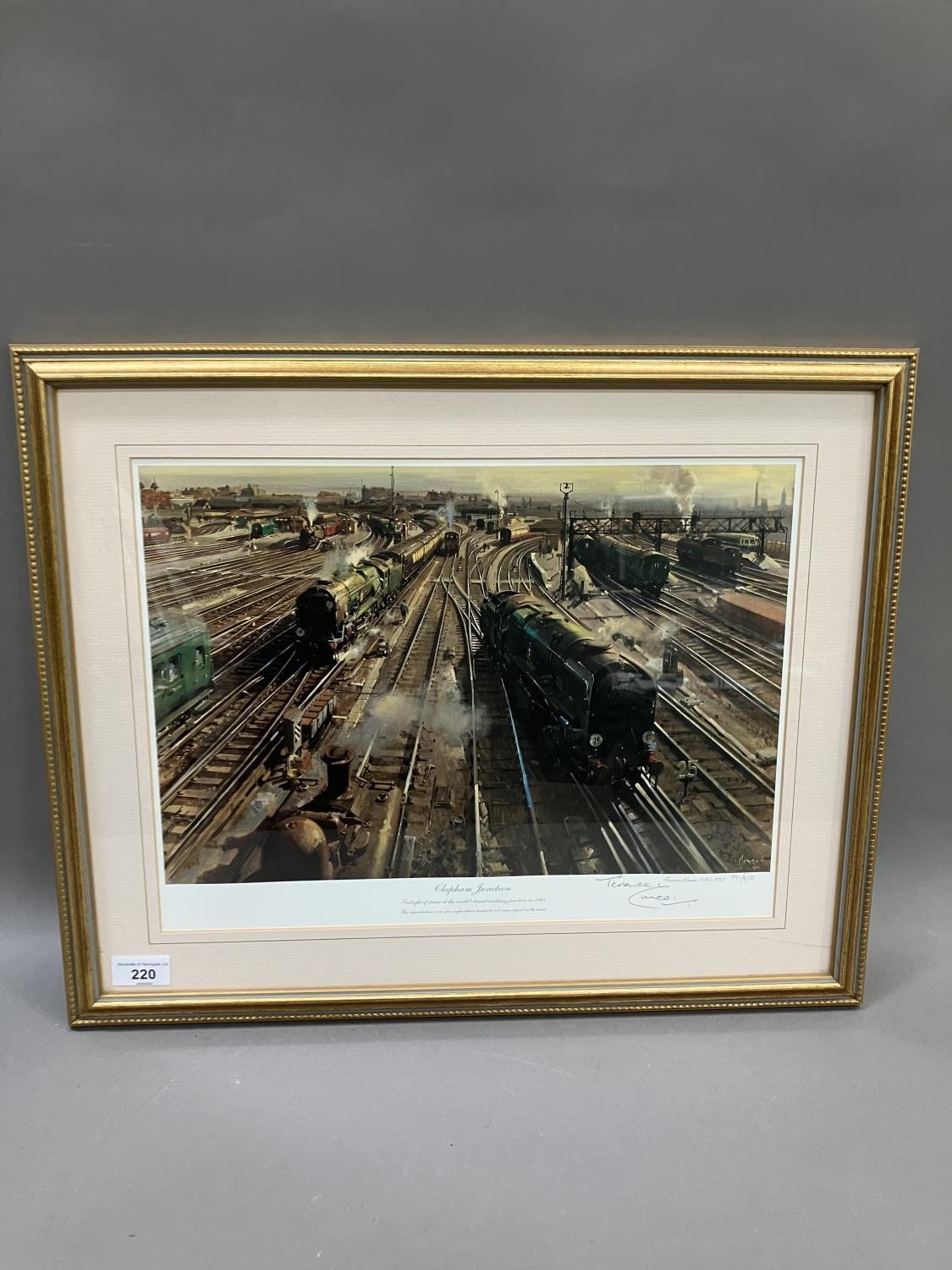 By and after Terrence Cuneo, Clapham Junction, limited edition colour print 791/850, signed in - Image 4 of 4