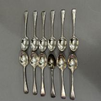 A set of six Victorian silver teaspoons, London 1898 for Josiah Williams & Co in gadroon edged