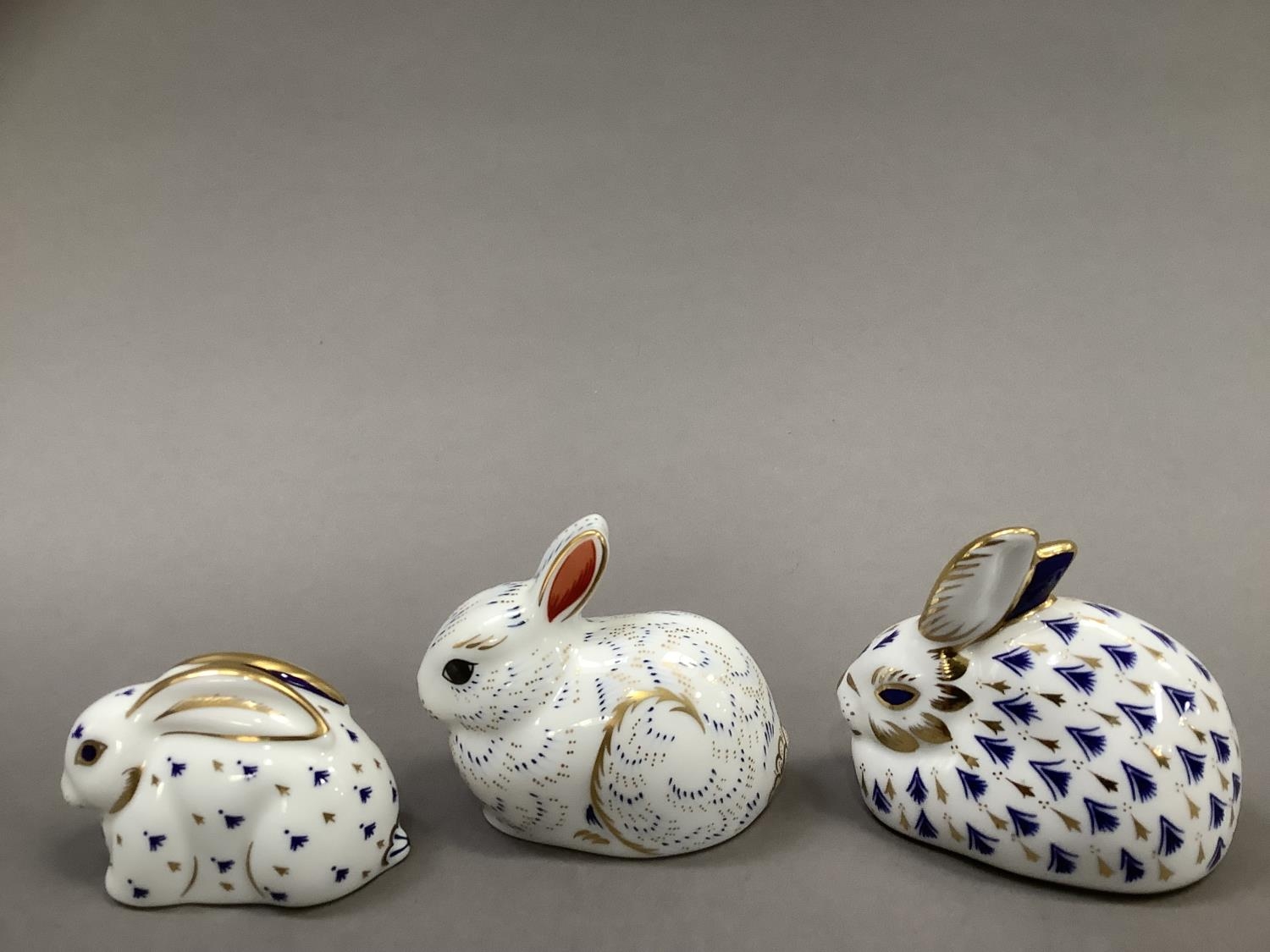 Three Royal Crown Derby paperweight rabbits including a bunny, exclusive for A Royal Crown Derby - Image 3 of 4