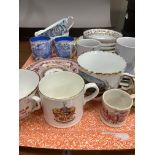 Various 19th century cabinet cups and saucers