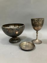 Three items of 19th and early 20th century silver all engraved and/or A/F, total approximate