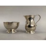 Silver sugar and cream jug, Birmingham 1968 and 1970, total approximate weight 8oz