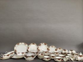 A Royal Albert Old Country Roses tea, coffee and dinner service comprising six teacups and