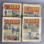 A collection of 34 early Lion comics from 1963 including 20th April to 5th January inclusive,