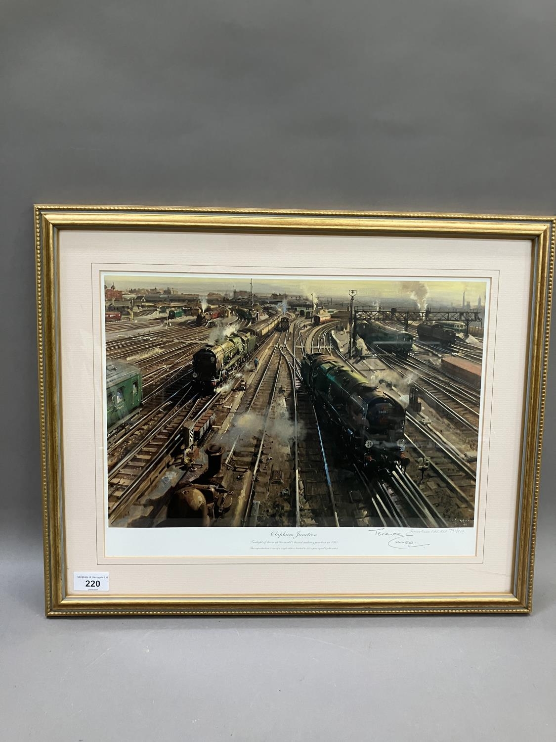 By and after Terrence Cuneo, Clapham Junction, limited edition colour print 791/850, signed in