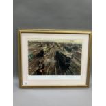 By and after Terrence Cuneo, Clapham Junction, limited edition colour print 791/850, signed in