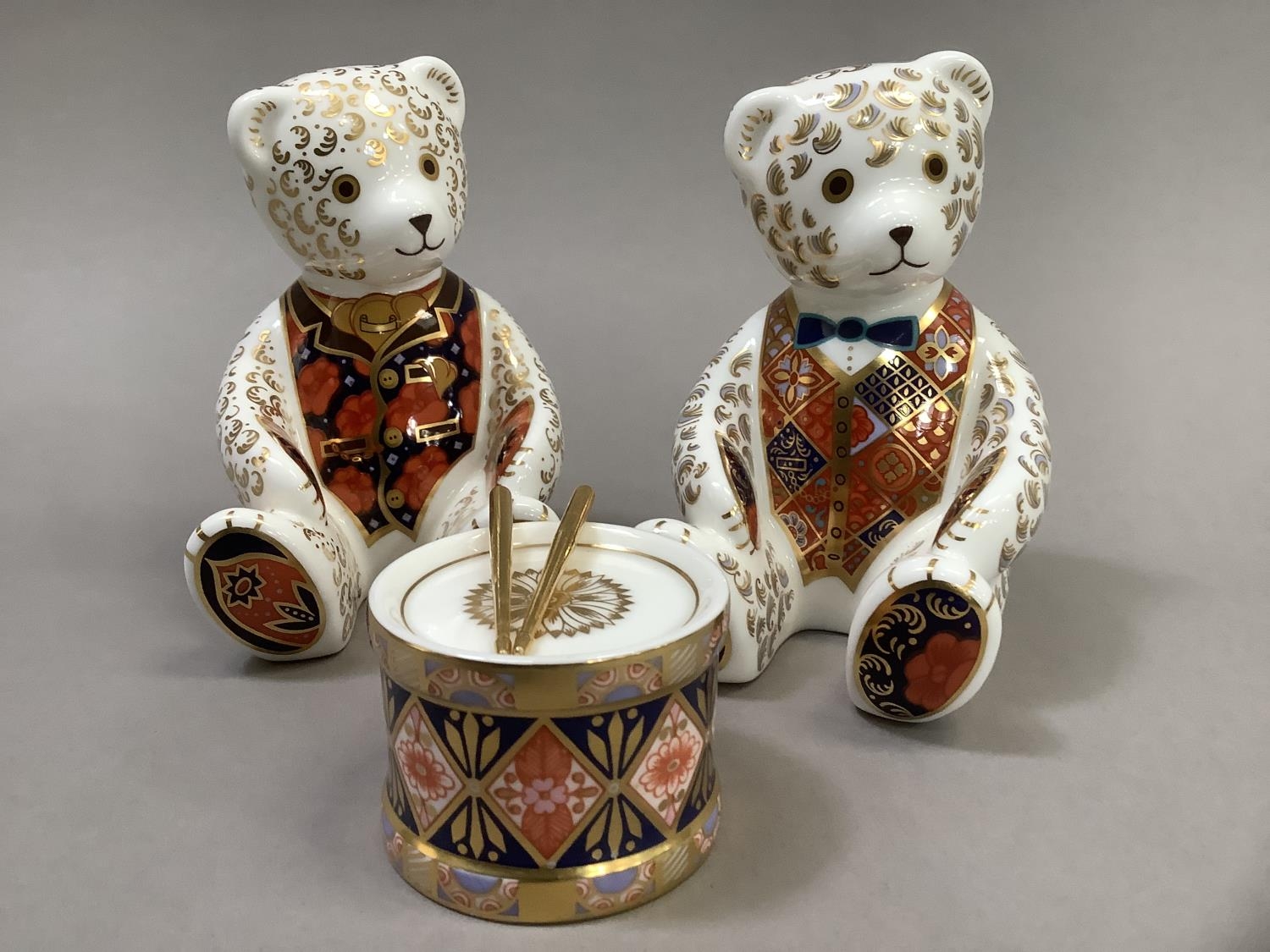 Two Royal Crown Derby teddy bears, one exclusively for the Royal Crown Derby Collector's Guild, - Image 2 of 4