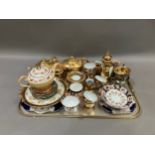 A continental style gilt coffee service, further gilt teapot and hot water pot together with other