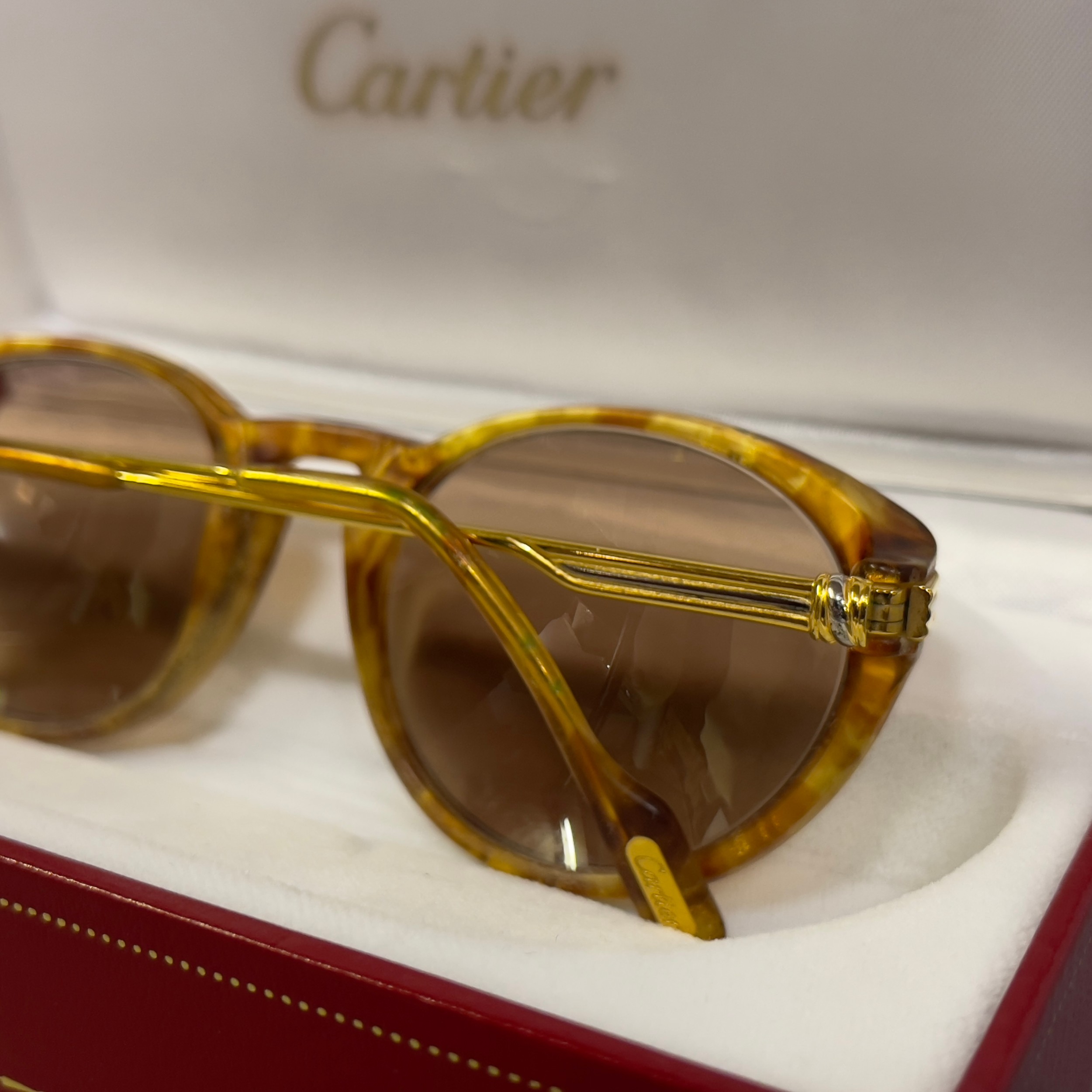 A pair of Aurore Cartier prescription sunglasses with marbled frames signed Cartier, I.D card in - Image 3 of 3