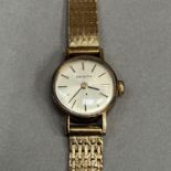 A Zenith lady’s manual wrist watch, c1978, in 9ct gold case no. 37635 1779/1, signed, 17 jewelled