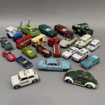 A collection of die cast model cars from Dinky, Corgi, Husky, Matchbox and Tonka, including a