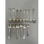 A collection of late 18th, 19th and early 20th Century silver tea and coffee spoons, total