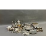 A collection of silver plated ware including lidded tureens etc