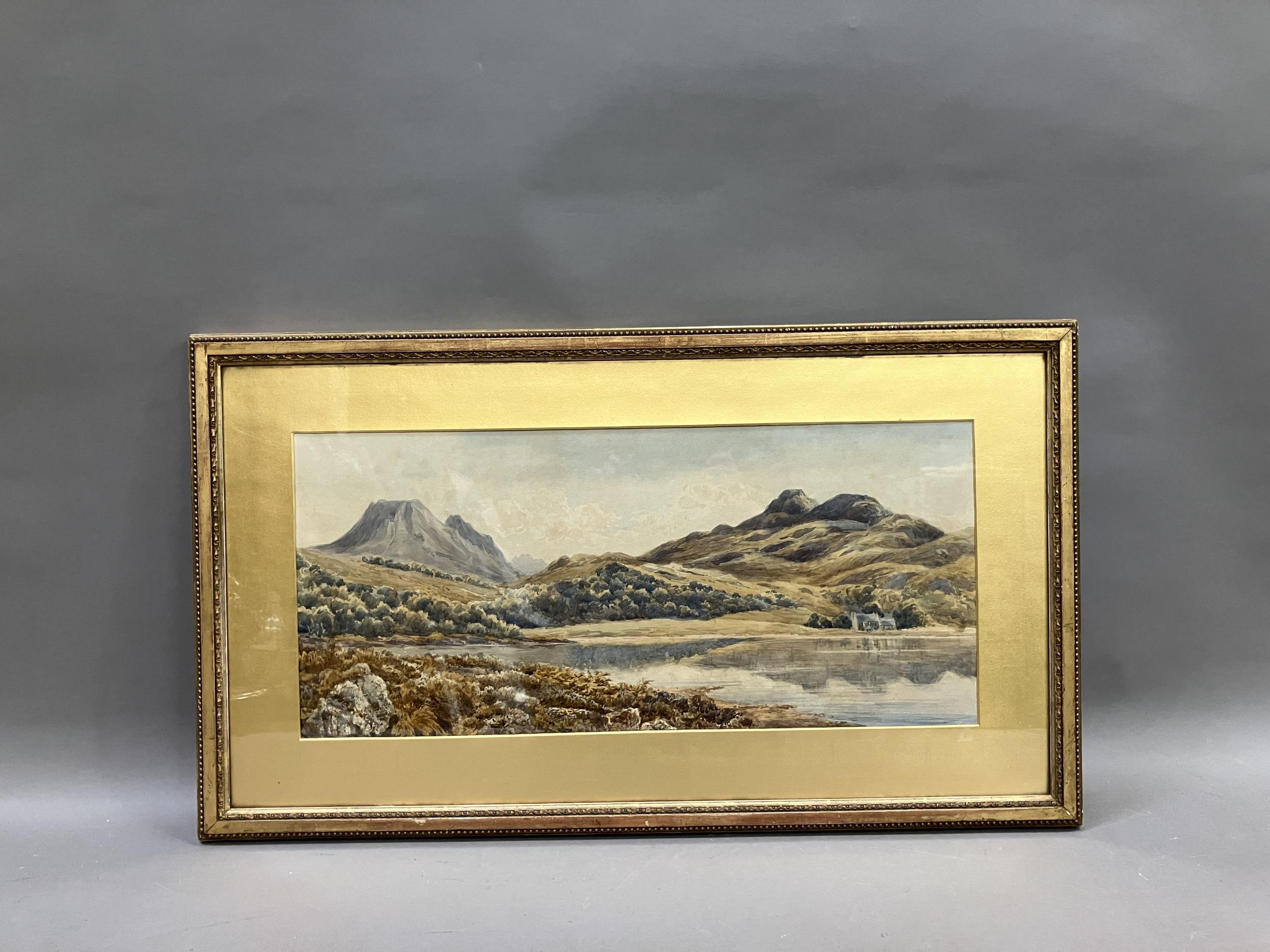 A late 19th century watercolour of a Lakeland scene, unsigned, 24.5cm x 54.5cm