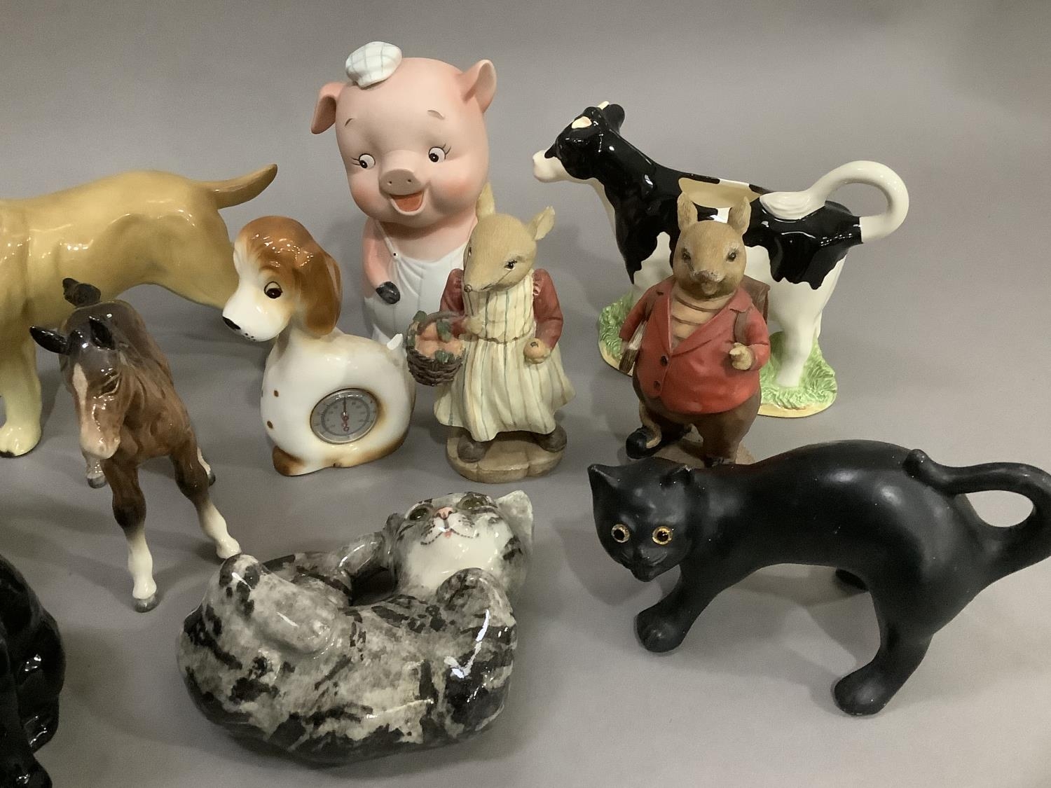 A collection of mainly ceramic animals including dogs, cats, piggy bank, foal, etc - Image 4 of 4