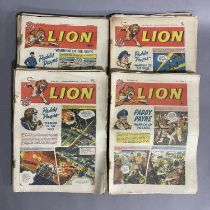 A collection of 54 early Lion comics dating from 30th December 1961 to 7th January 1961 including