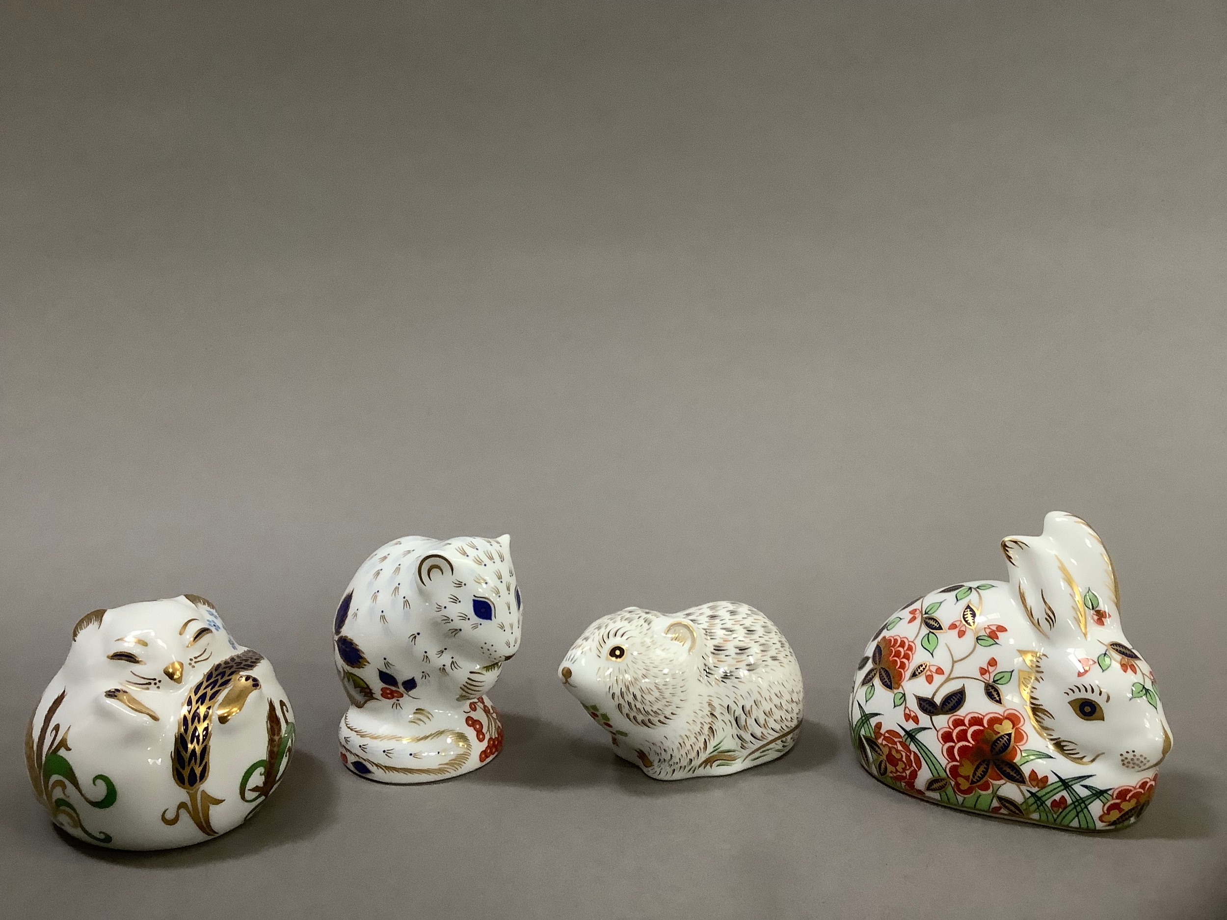 Four Royal Crown Derby paperweights including a dormouse, harvest mouse, a vole and a rabbit, all - Image 5 of 5