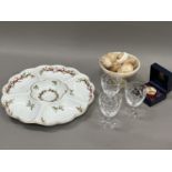 A Royal Worcester Holly and Ribbon crudité dish in original box 34.5cm together with a Royal