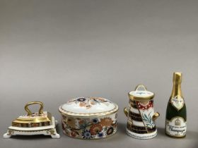 Royal Crown Derby box and cover Ajanta exclusive for Royal Crown Derby Collector's Guild, oval, 4.