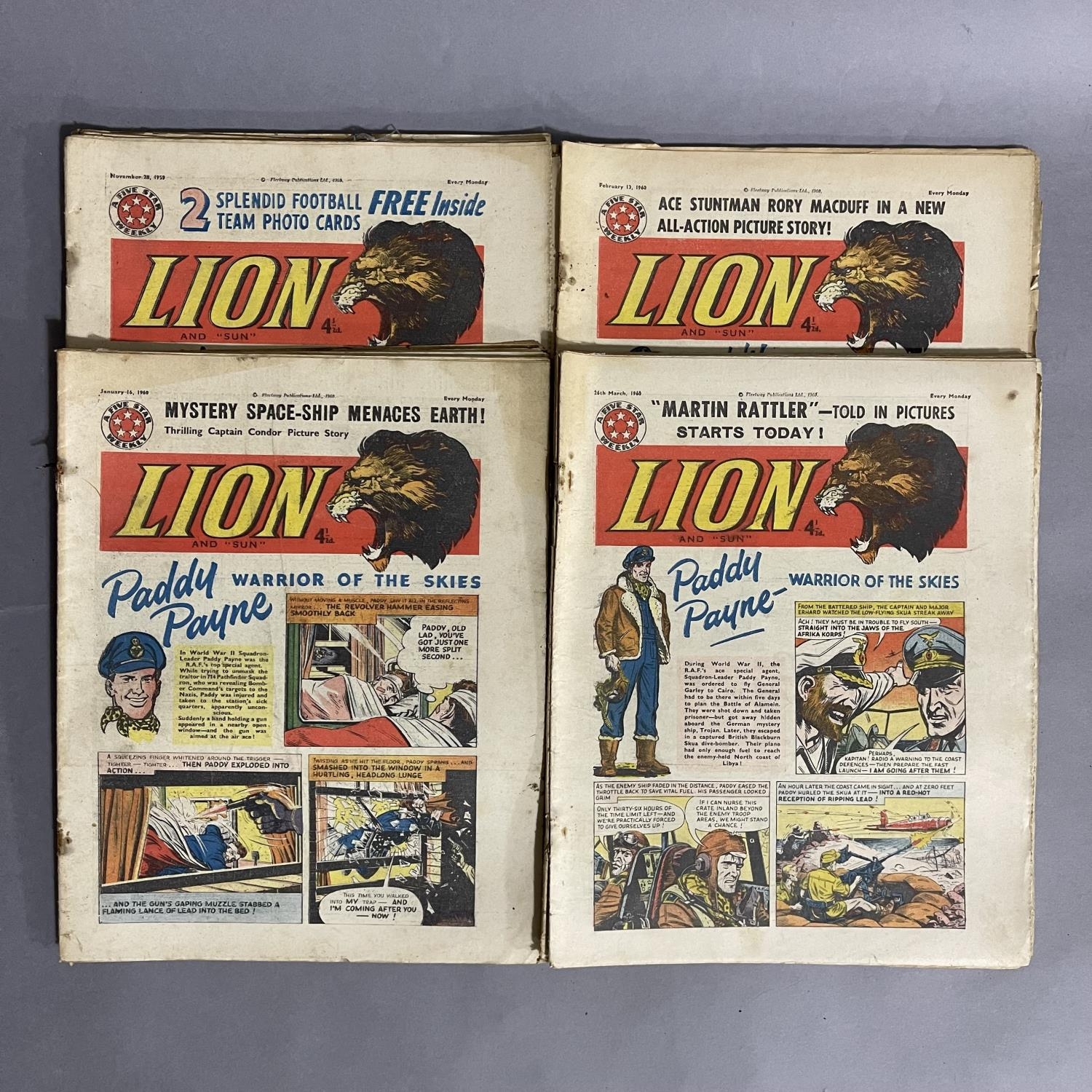 A consecutive collection of 22 early Lion comics dating from October 24th 1959 to 26th March 1960 (