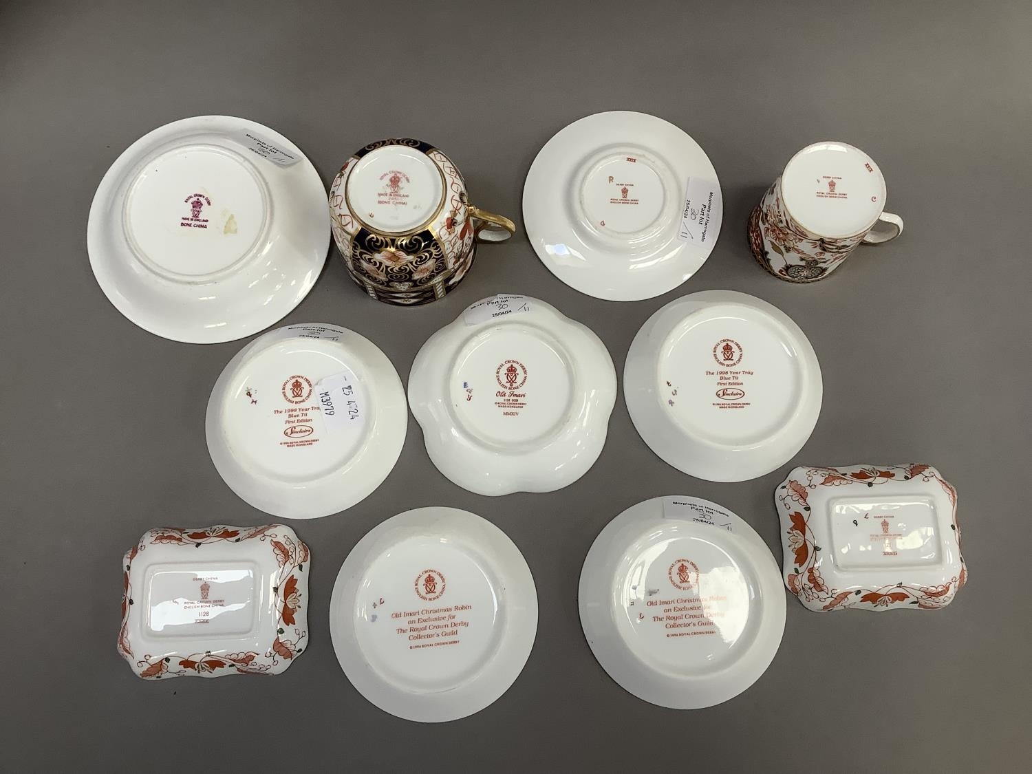 A pair of Royal Crown Derby pin dishes of Old Imari Robin Christmas decoration exclusively for Royal - Image 4 of 4