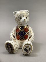 A Royal Crown Derby Diamond Jubilee teddy bear limited edition of 750 for Goviers of Sidmouth,