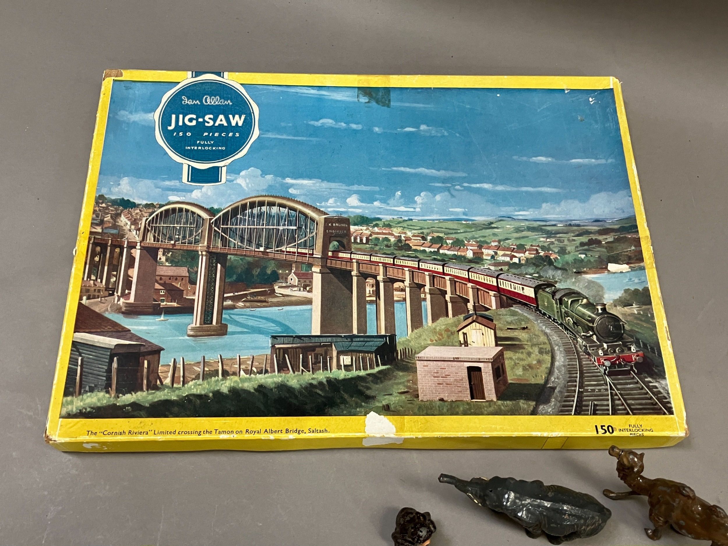 A vintage Ian Allan jigsaw of the Cornish Riviera steam train crossing the river Tamon on Royal - Image 2 of 4