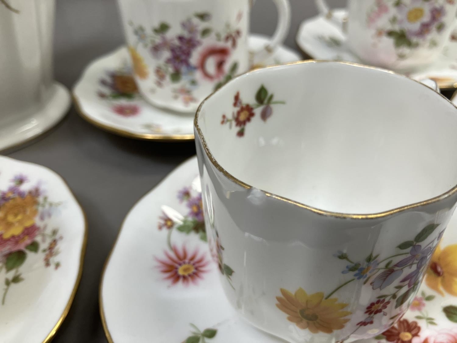 A Royal Crown Derby, Derby Posies pattern coffee service for six comprising coffee pot, sugar - Image 3 of 4