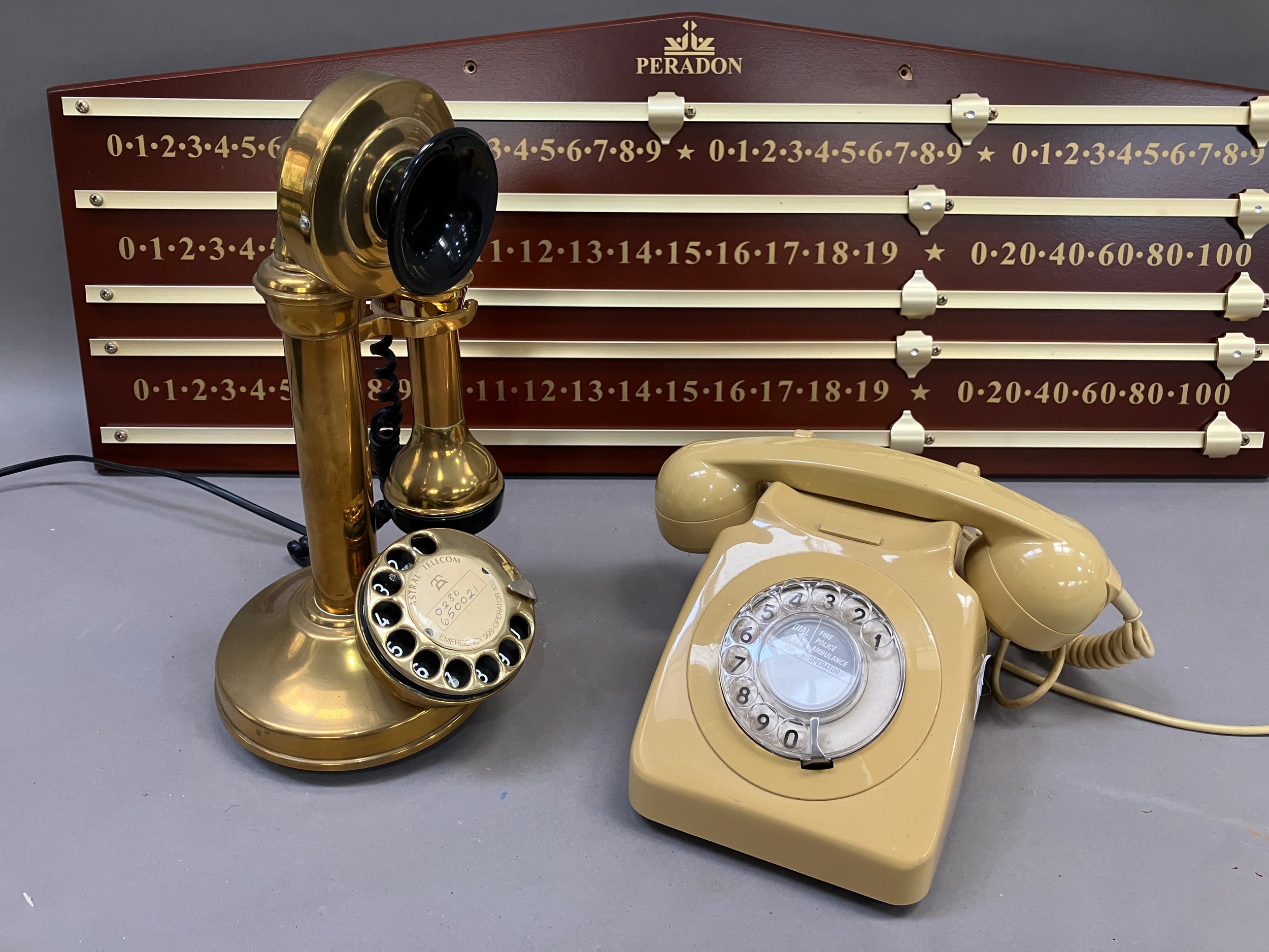 Two vintage telephones and a scoreboard - Image 2 of 2