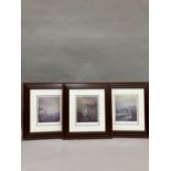 A set of three colour prints after Raymond Grronain, Evening Lamplight One 207/850, Evening