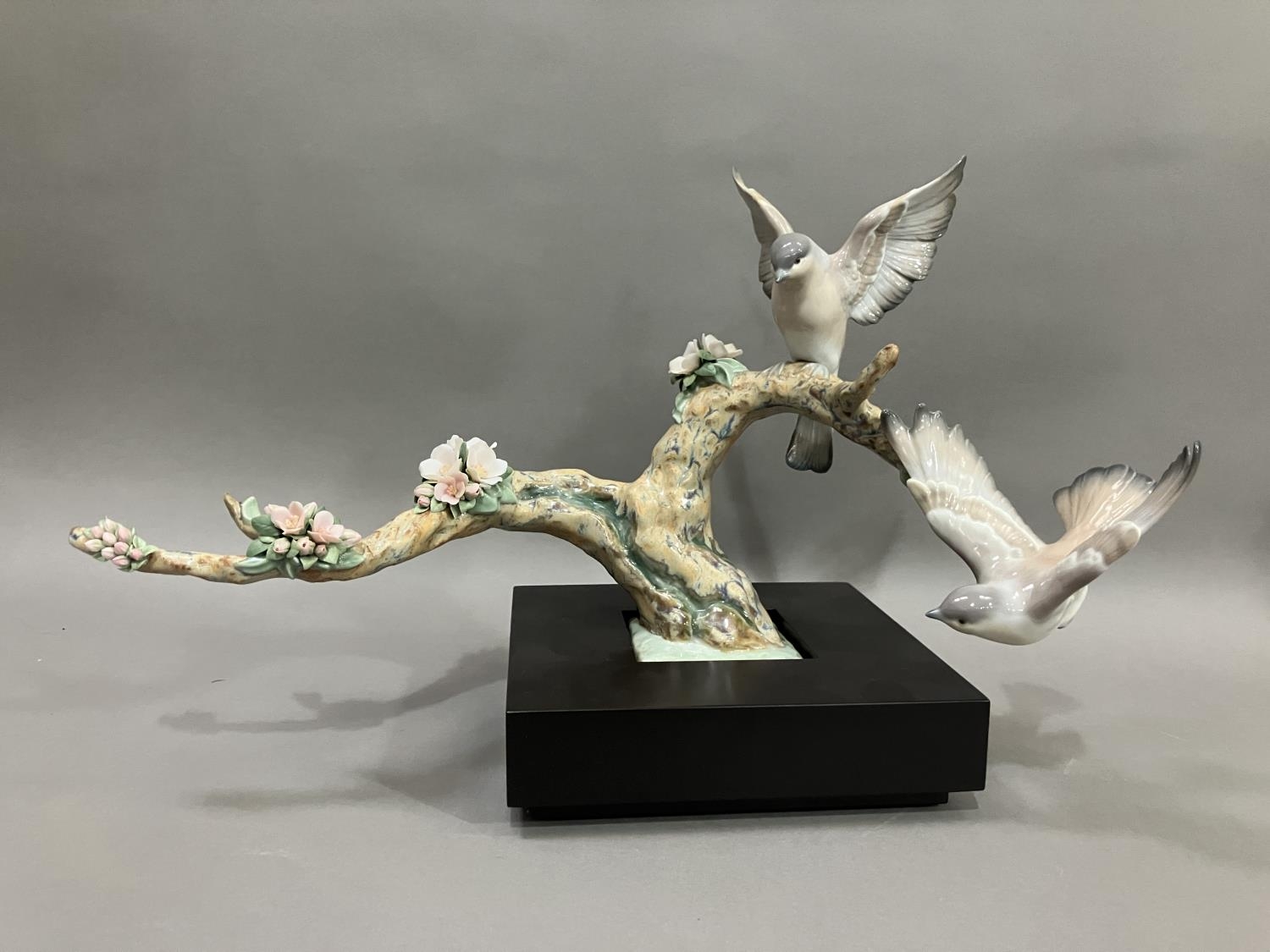 A Lladro figure group, Forest Song, Utopia series depicting birds on a two limbed branch with - Image 2 of 6
