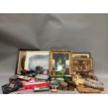 A collection of vintage tins, vintage board games including Cluedo, a book trough and a collection