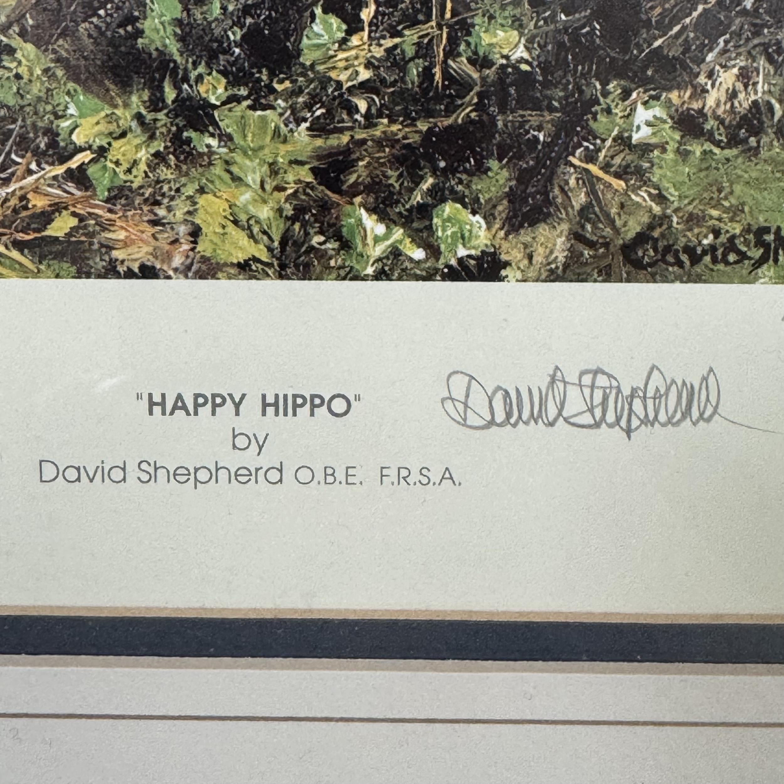 By and after David Shepherd, Happy Hippo, colour print, signed in pencil no151/1500 to the margin, - Image 3 of 3