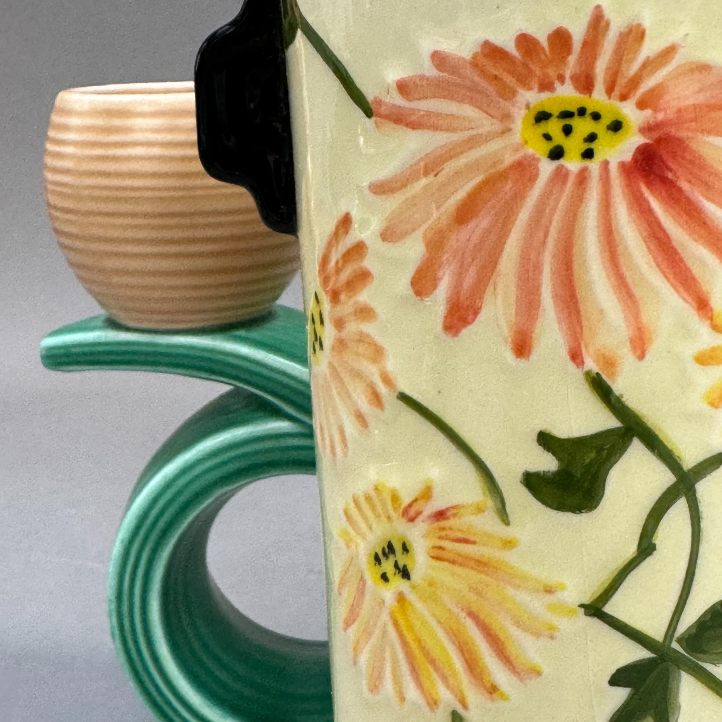 An Art Deco vase by Charlotte Reid for Crown Ducal, slightly tapered cylindrical, painted with - Image 3 of 3