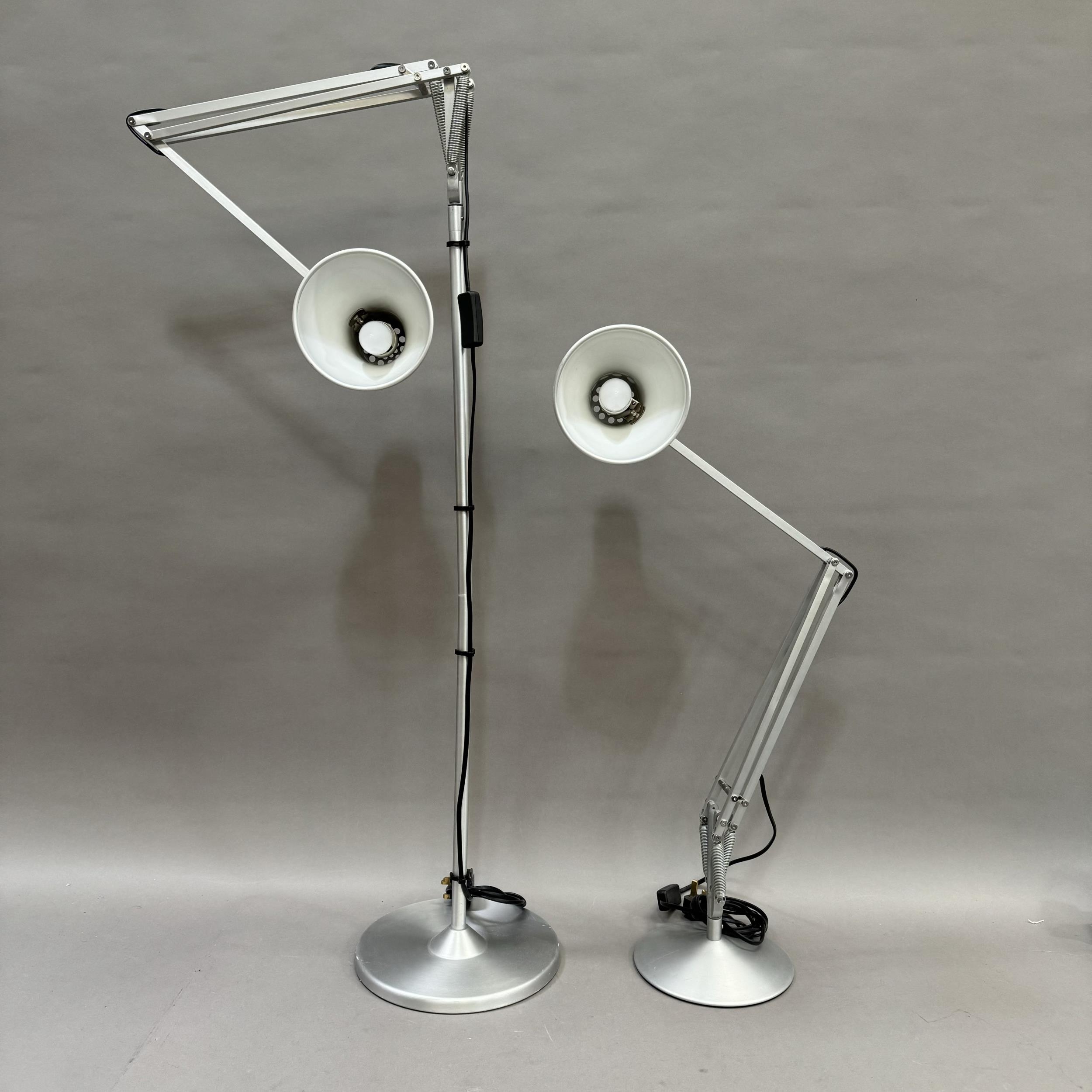 A modern angle poise standard lamp and matching table lamp - Image 2 of 4