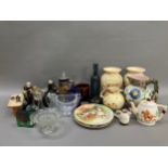 A collection of ceramics including Burleighware together with glassware