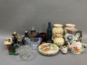 A collection of ceramics including Burleighware together with glassware