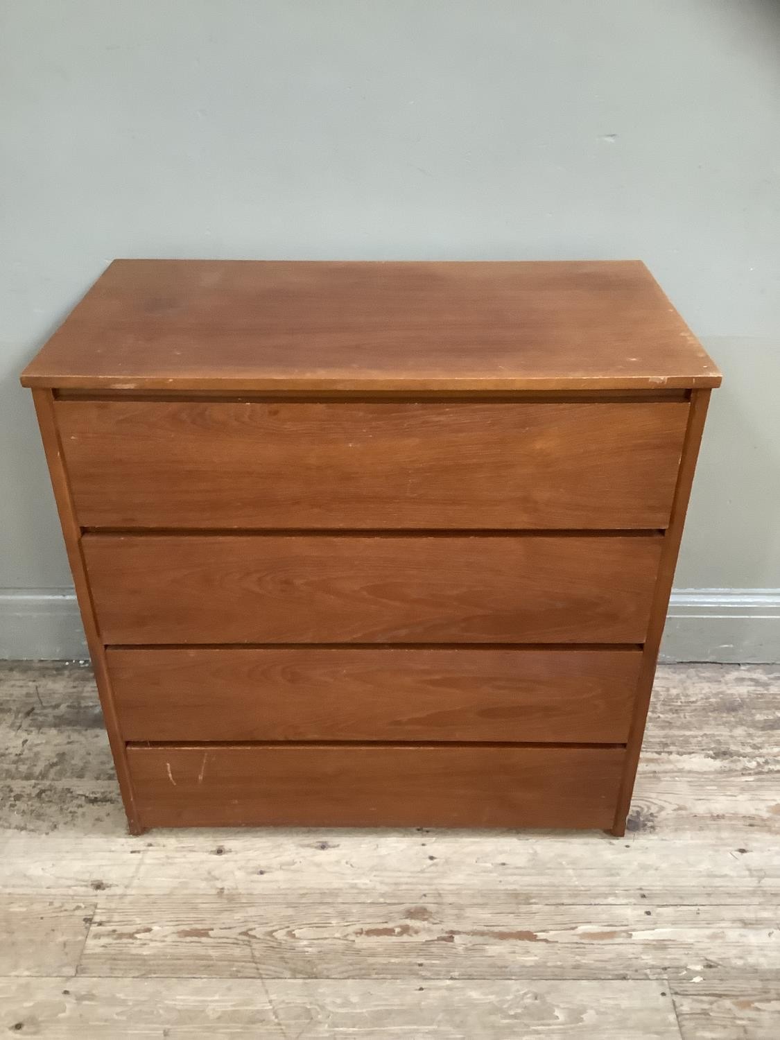 A teak three height chest of drawers, 76cm wide - Image 2 of 3