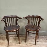 A pair of bentwood armchairs of European design