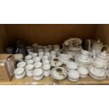 Paragon china 'Belinda' dinner, tea and coffee service, blue and white ware, pewter tankards,