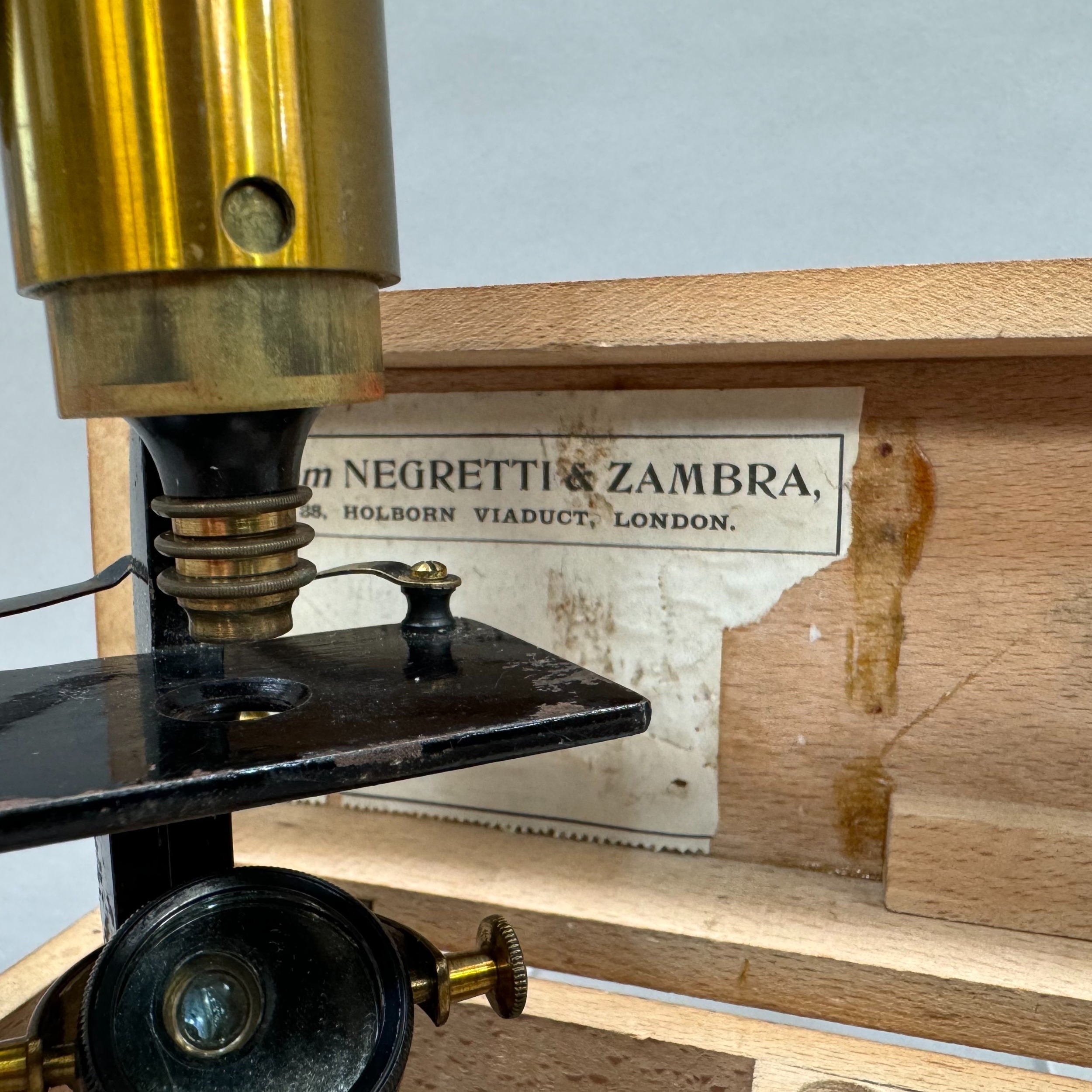 A Negretti and Zambra microscope in wooden case - Image 2 of 3