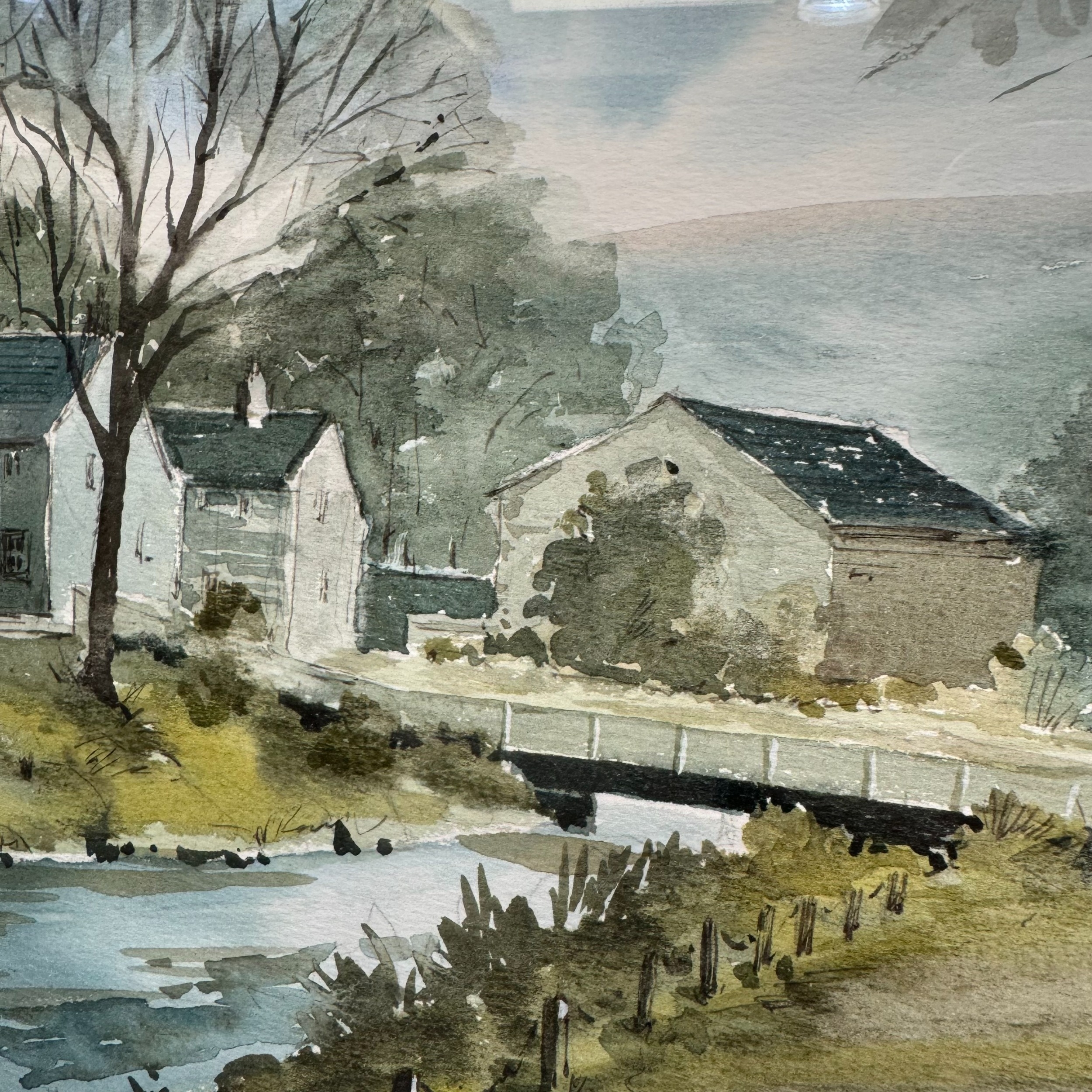 Grassington, watercolour over pencil, indistinctly signed to lower right Allan ...wards, 33cm x - Image 2 of 2