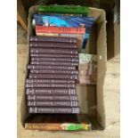 A box vintage and later children's books including Holiday Hour, Tucks Annual, Children's Britannica