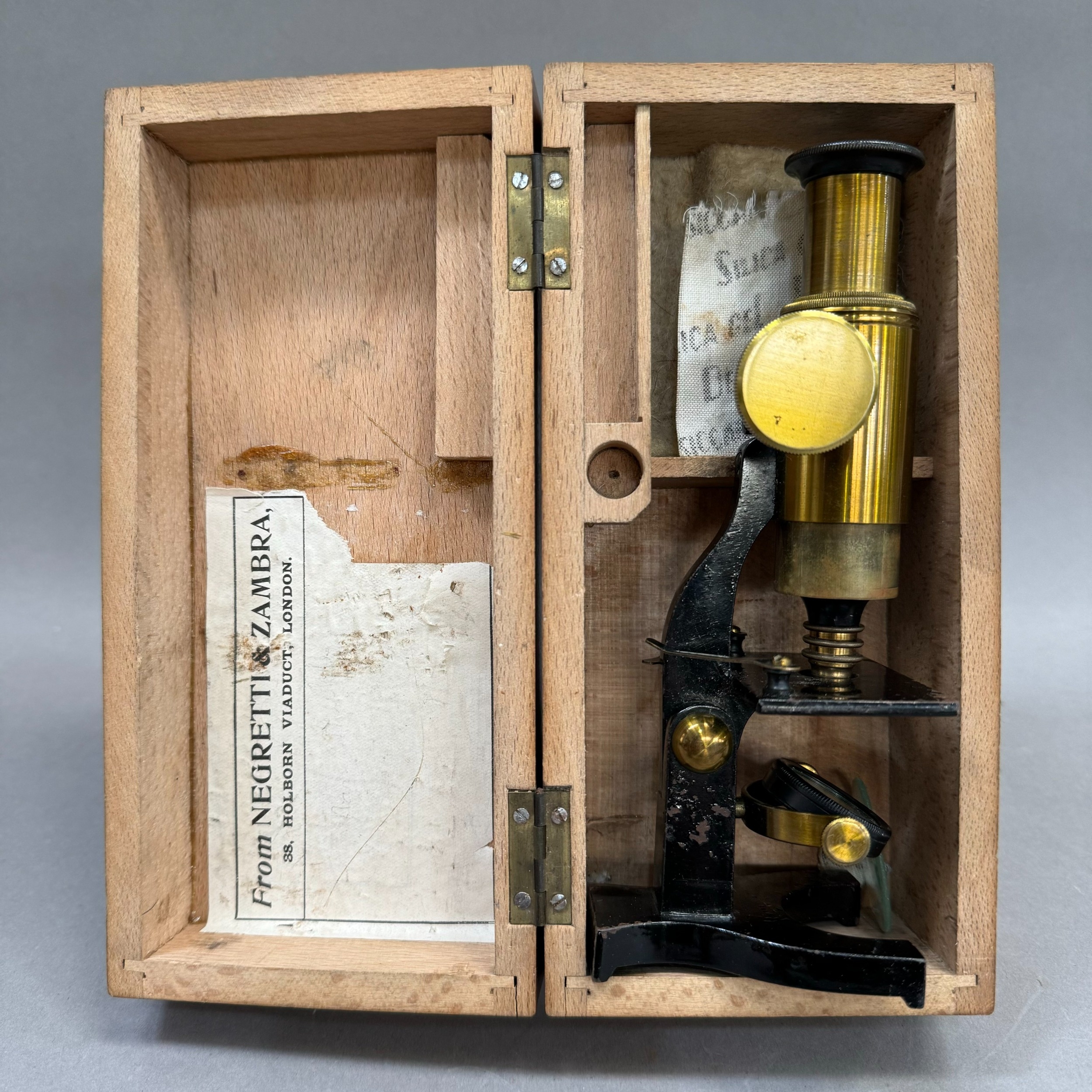A Negretti and Zambra microscope in wooden case - Image 3 of 3