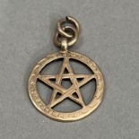 A George V Masonic watch fob in 9ct rose gold Birmingham 1916, the pierced five pointed star